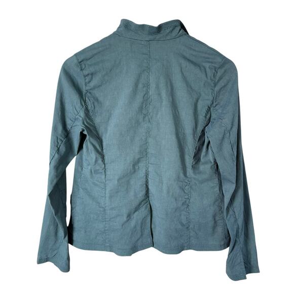 Eileen Fisher Linen Open Front Blazer Lightweight Jacket in Slate Blue, XS P - Picture 8 of 11